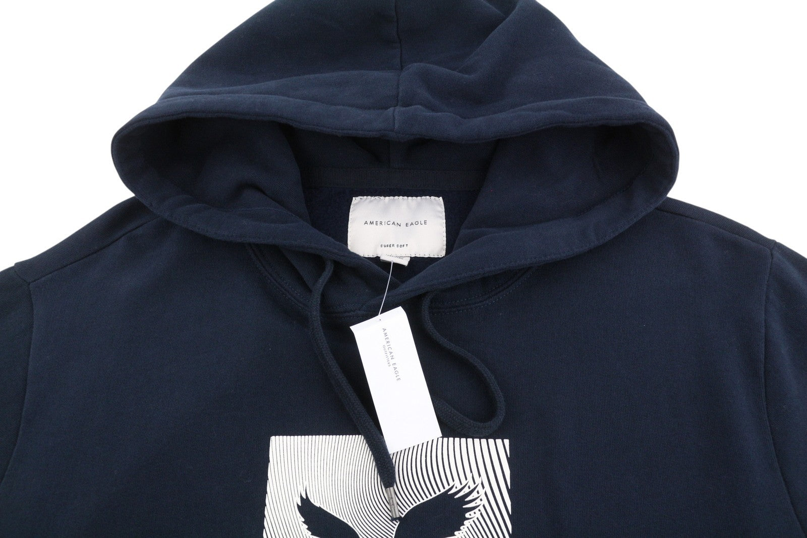 American Eagle Outfitters Men Hoodiedark Blue Kangaroo Pocket Super Soft