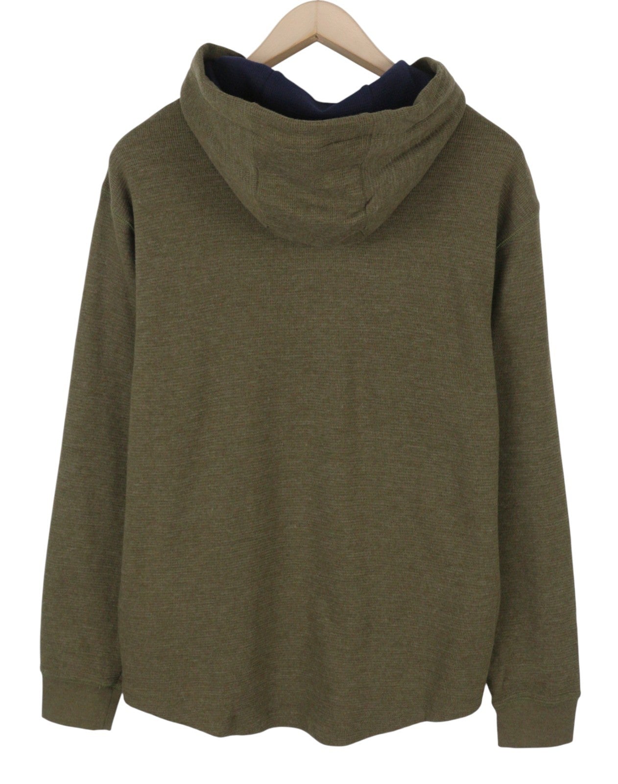 Felpa con cappuccio da uomo American Eagle Outfitters, mezzo bottone verde scuro kaki