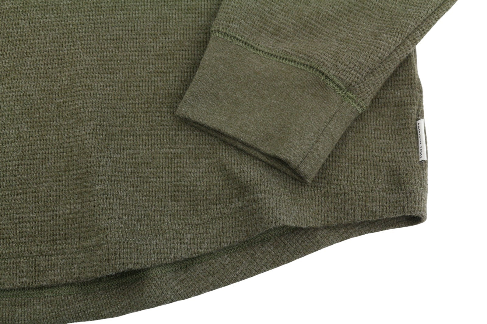 Felpa con cappuccio da uomo American Eagle Outfitters, mezzo bottone verde scuro kaki