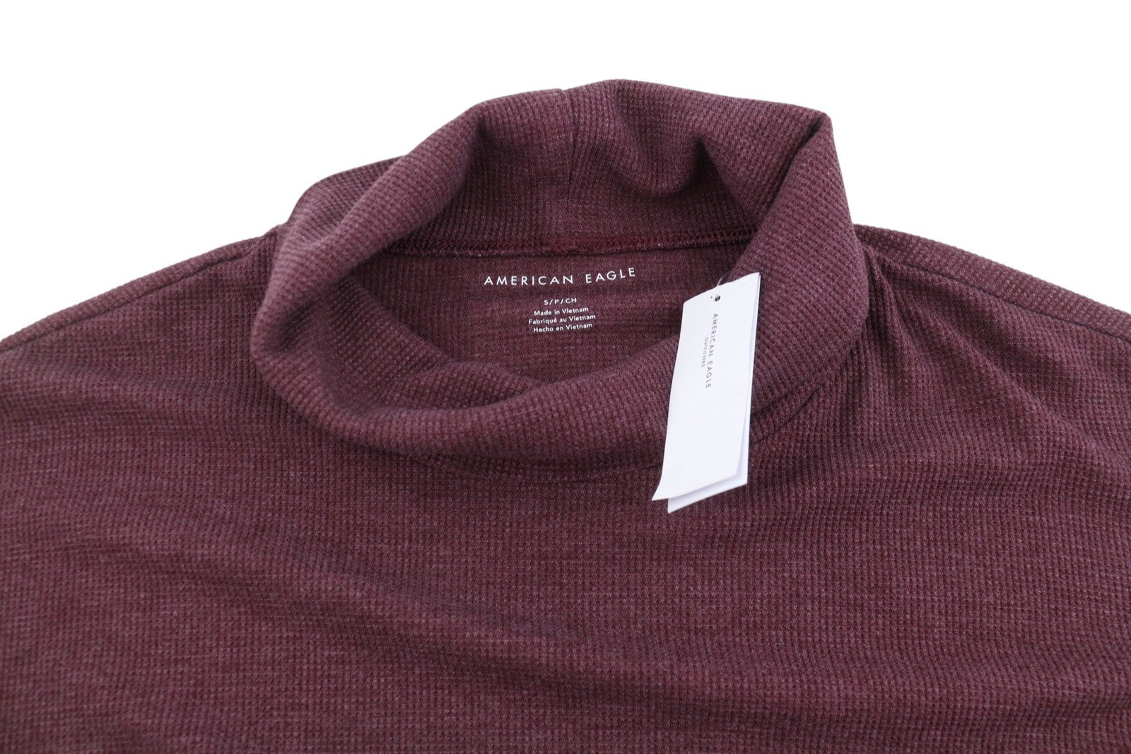 American Eagle Outfitters Damen-Sweatshirt, Burgunderrot, Melange, verkürzt, übergroß