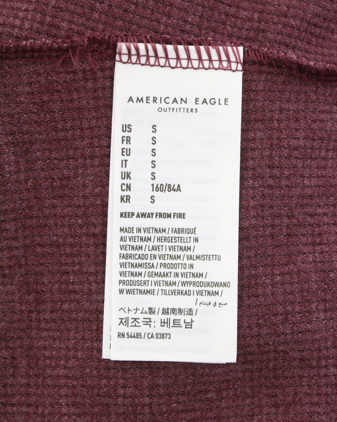 American Eagle Outfitters Damen-Sweatshirt, Burgunderrot, Melange, verkürzt, übergroß