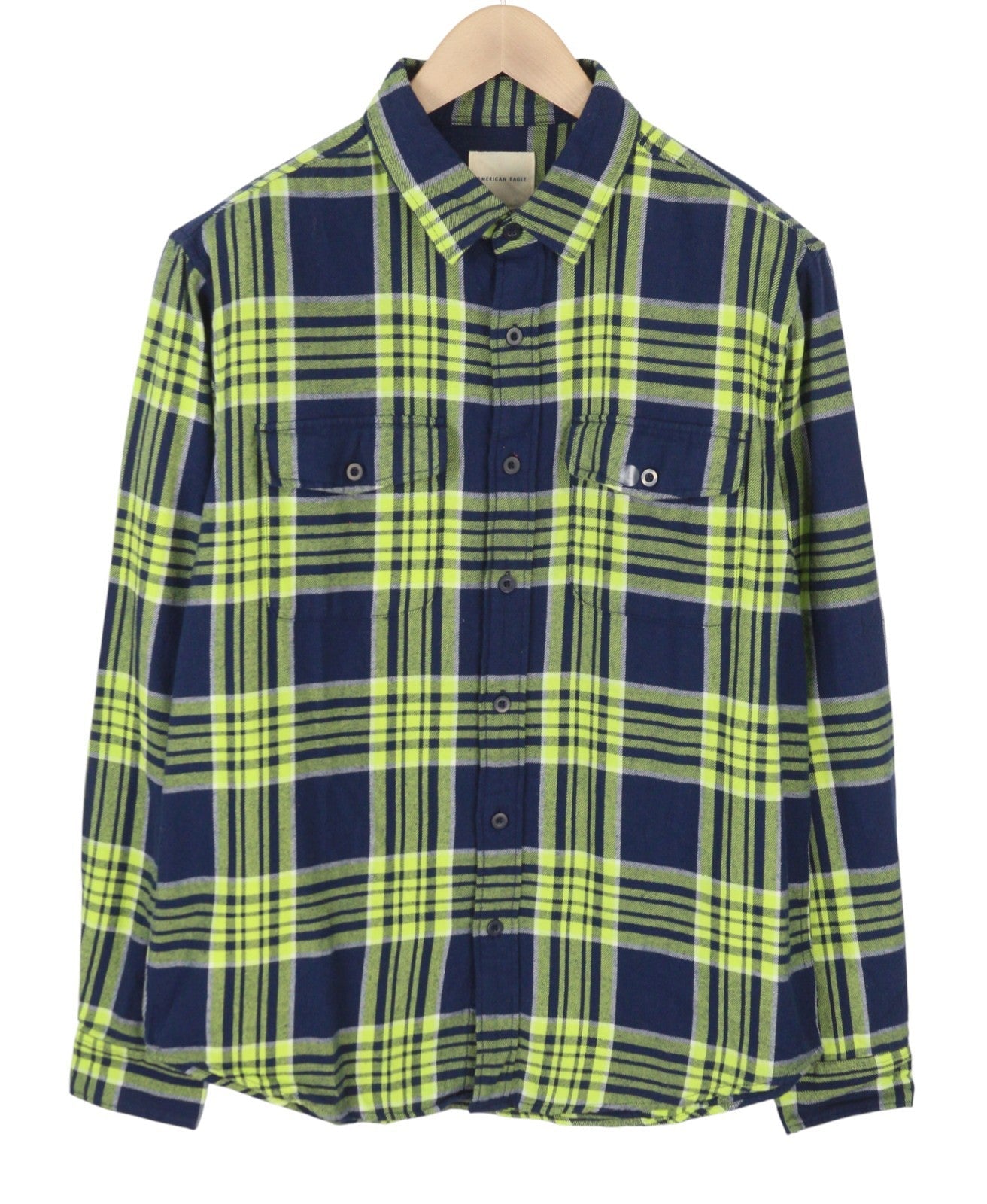 American Eagle Outfitters Men Shirtflannel Plaid Button-up Casual