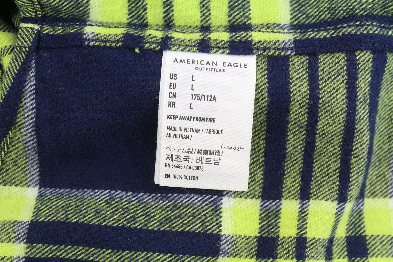 American Eagle Outfitters Men Shirtflannel Plaid Button-up Casual