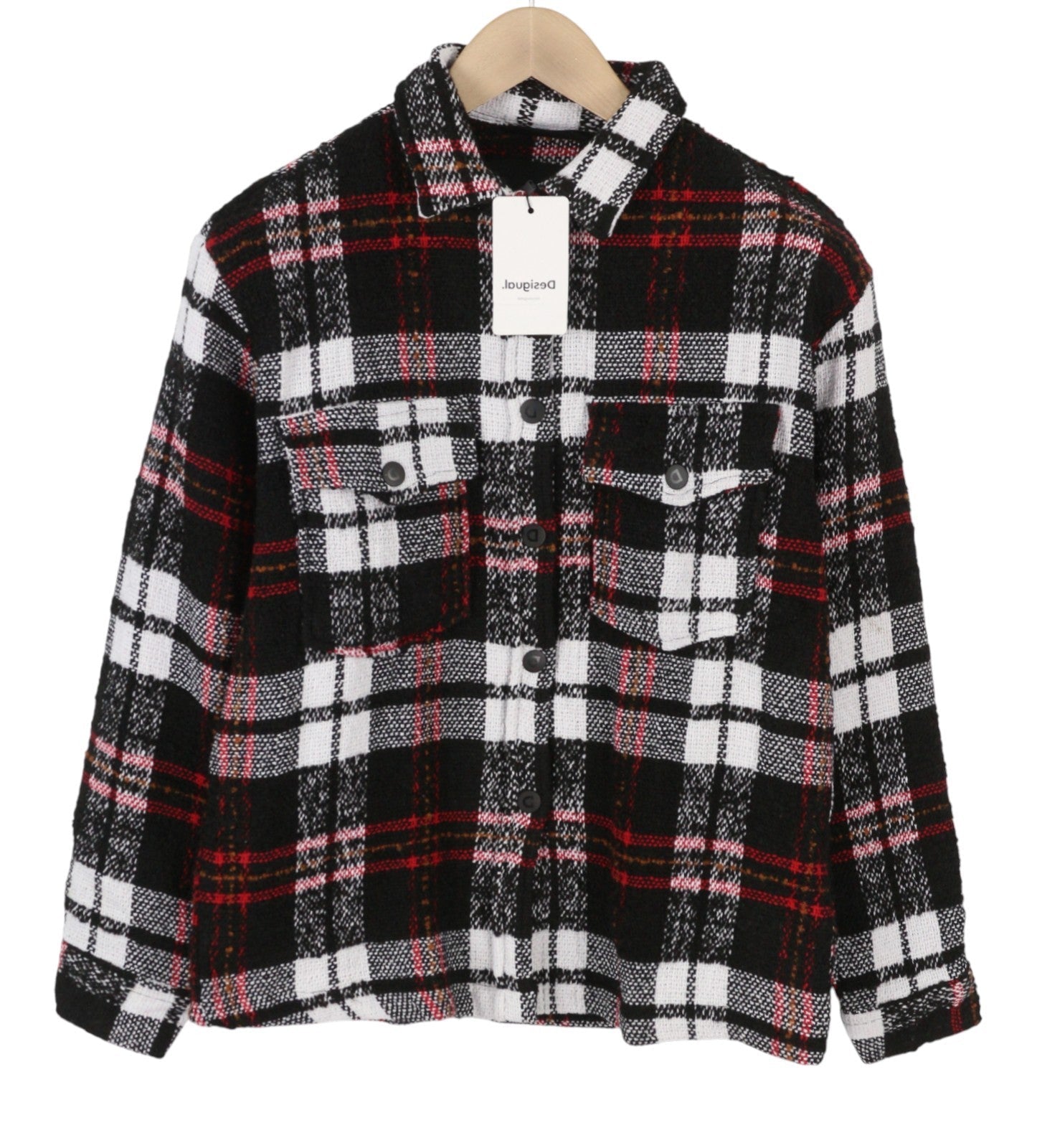 Desigual Chaq Tucson Women Jacketcheck Straight Snap Buttons Overshirt