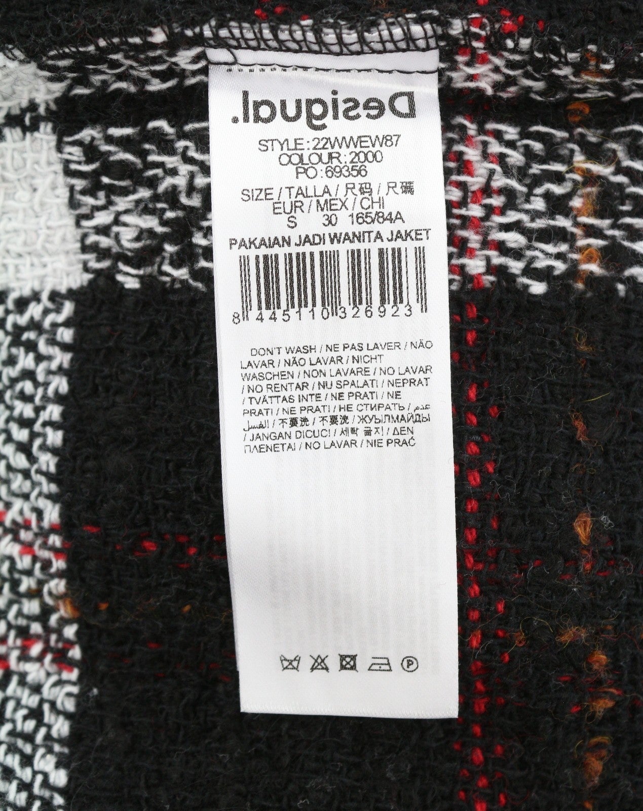 Desigual Chaq Tucson Women Jacketcheck Straight Snap Buttons Overshirt