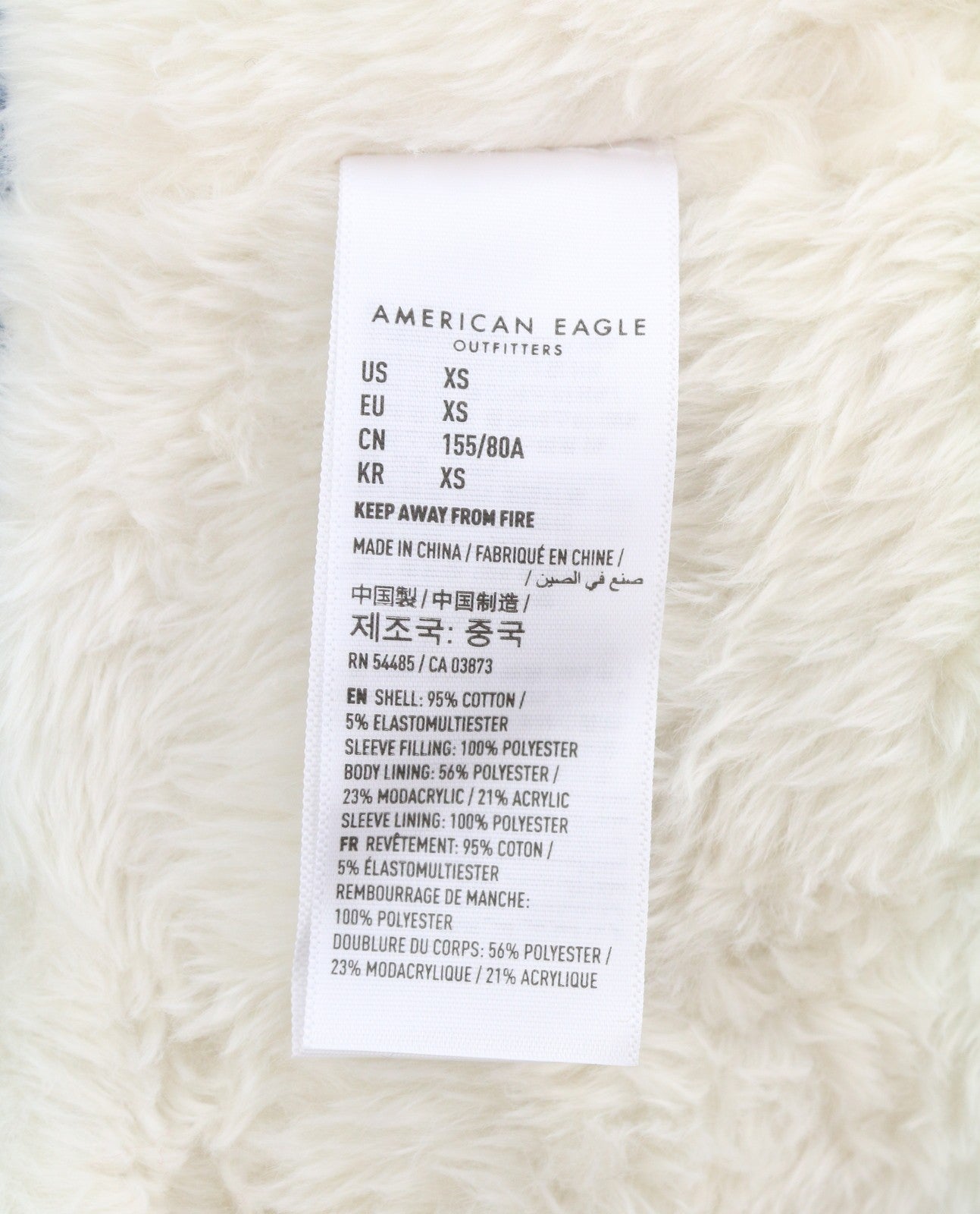 American Eagle Outfitters Women Jacketblue Faded Sherpa Lined Denim Trucker