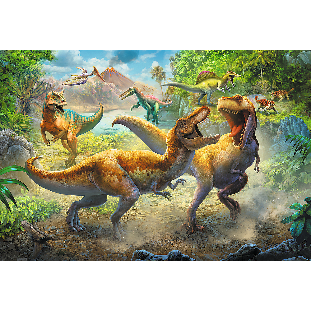 Puzzle - 160 - Walka z Tyranozaurami - Trefl 15360
