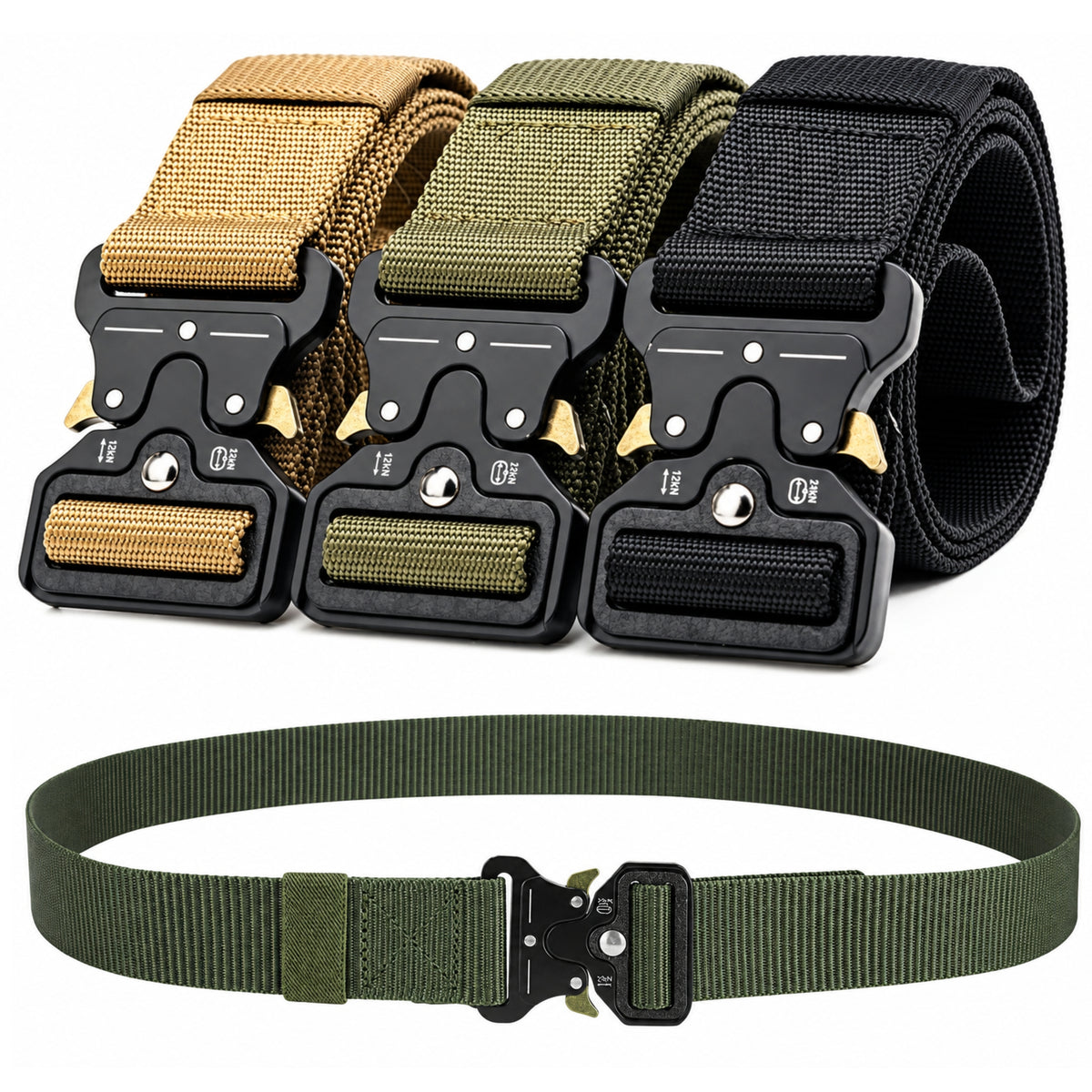 Cintura tattica militare nera 120 x 3,8 cm