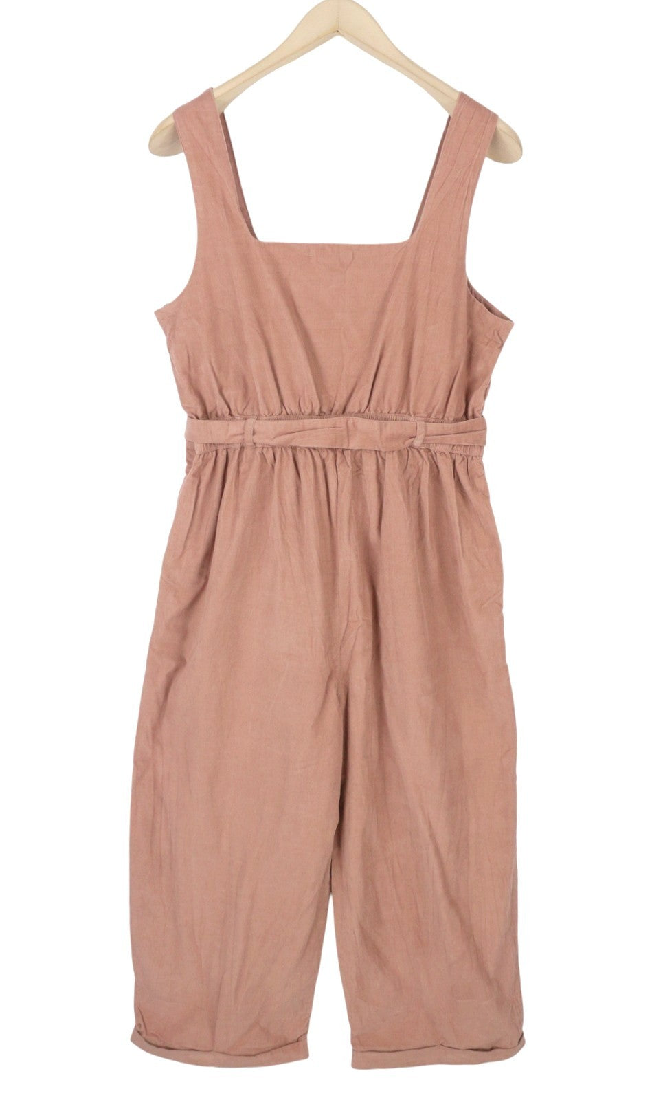 American Eagle Outfitters Tuta da donna in velluto a coste rosa con risvolto corto