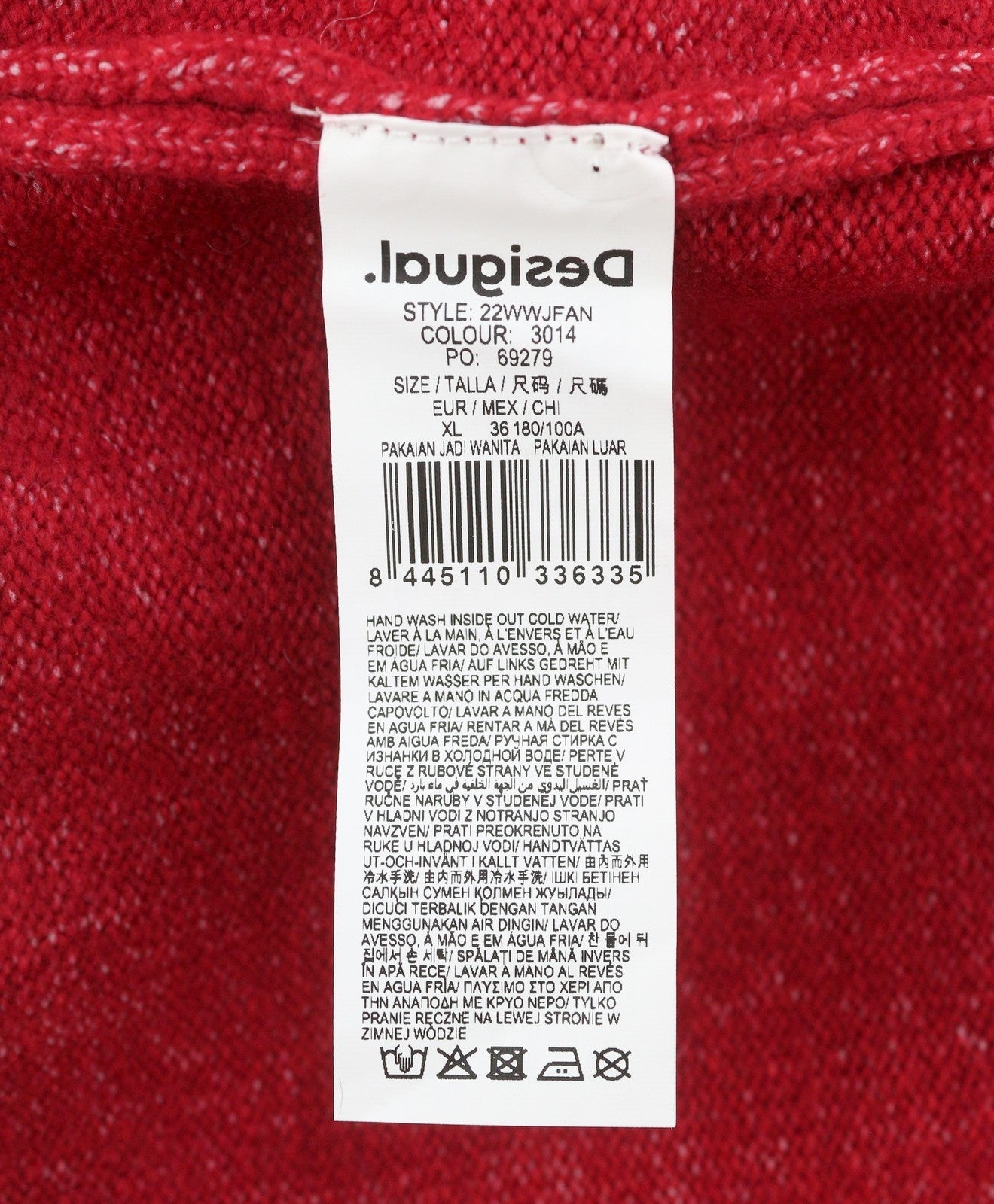 Desigual Jers Buddy Women Jumperred Patterned Mock Neck Knit Pull On