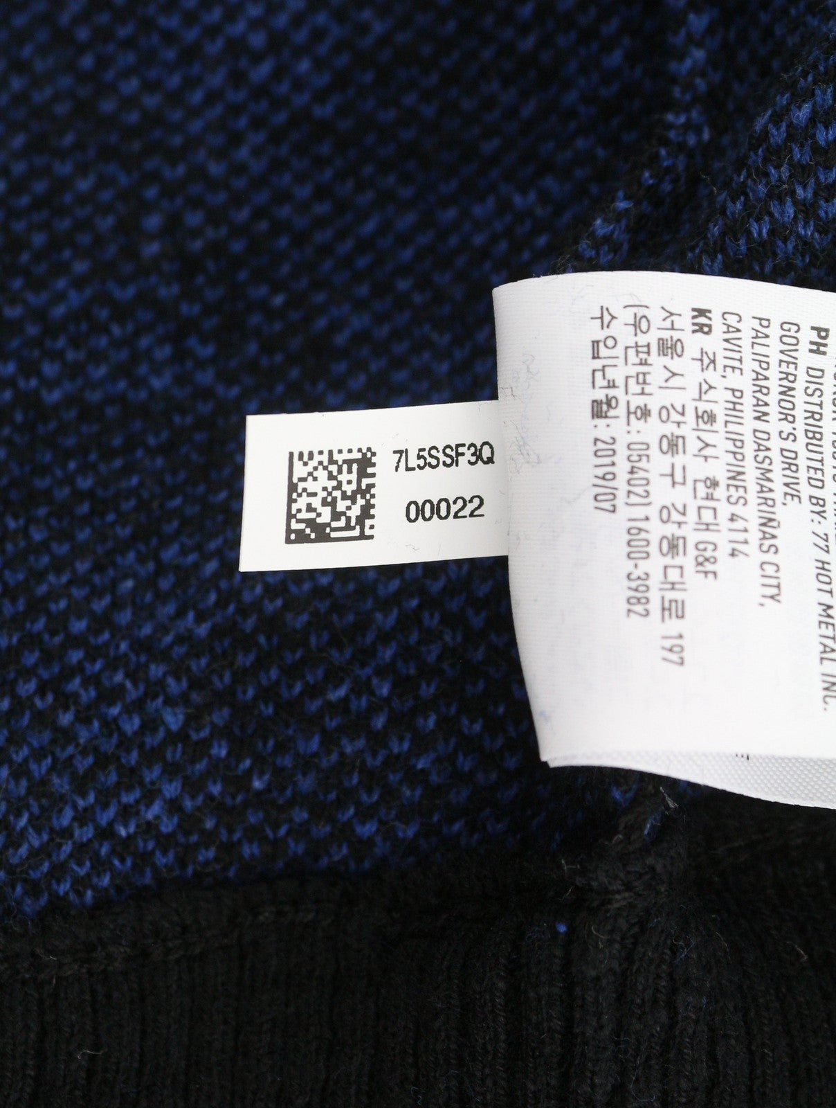American Eagle Outfitters Men Jumperblue Check Knit Kangaroo Pocket Pull On