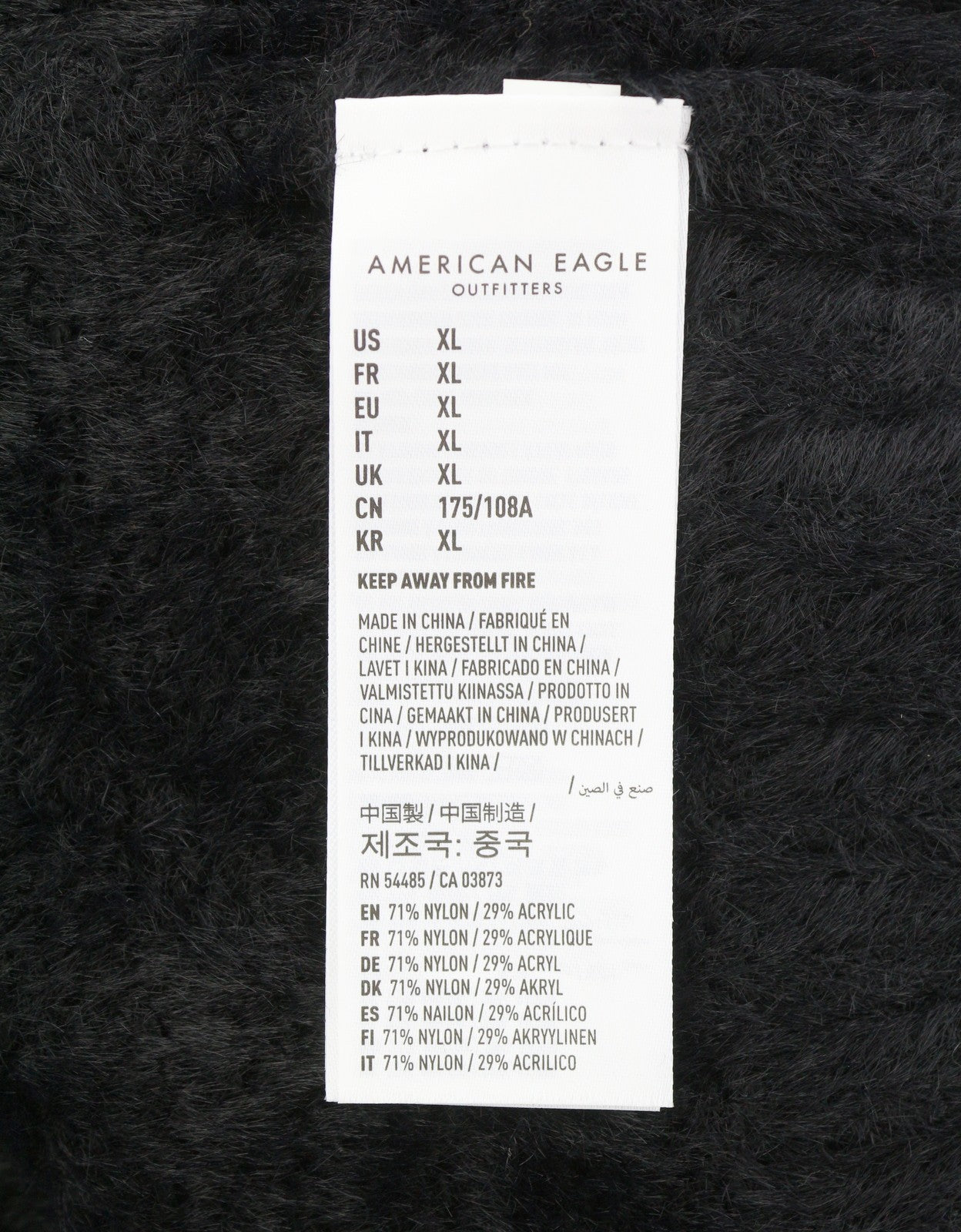 American Eagle Outfitters Women Jumperblack Fuzzy Knit Oversized Cropped