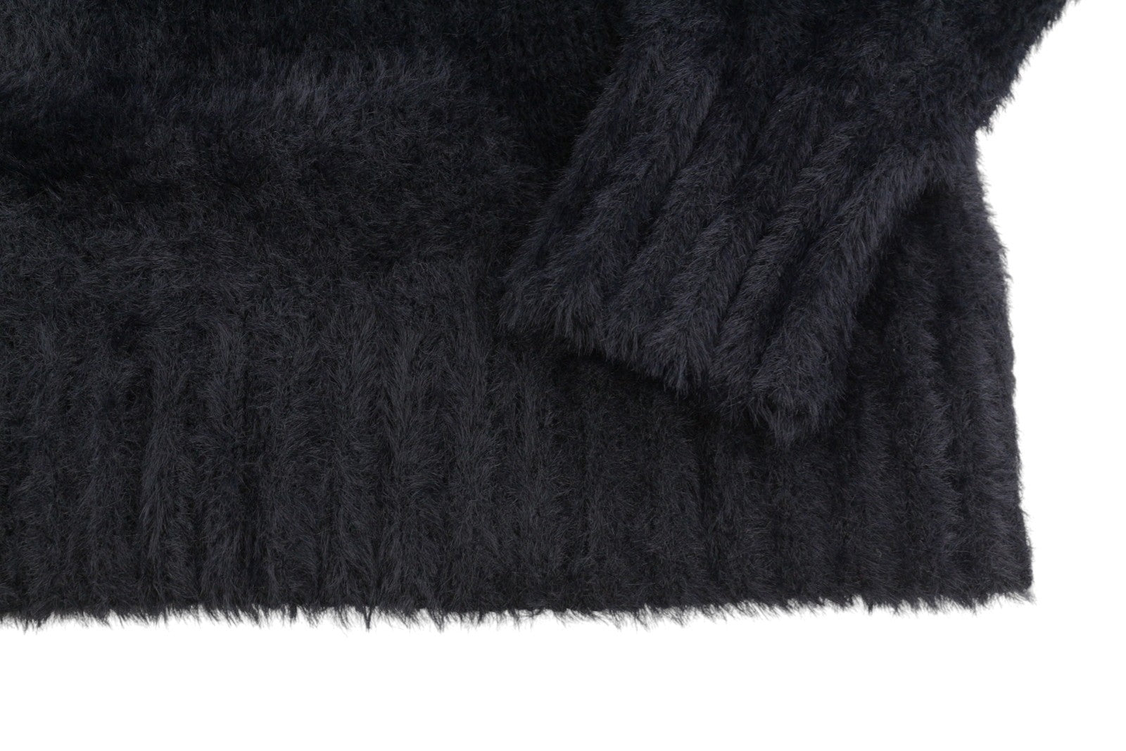 American Eagle Outfitters Women Jumperblack Fuzzy Knit Oversized Cropped