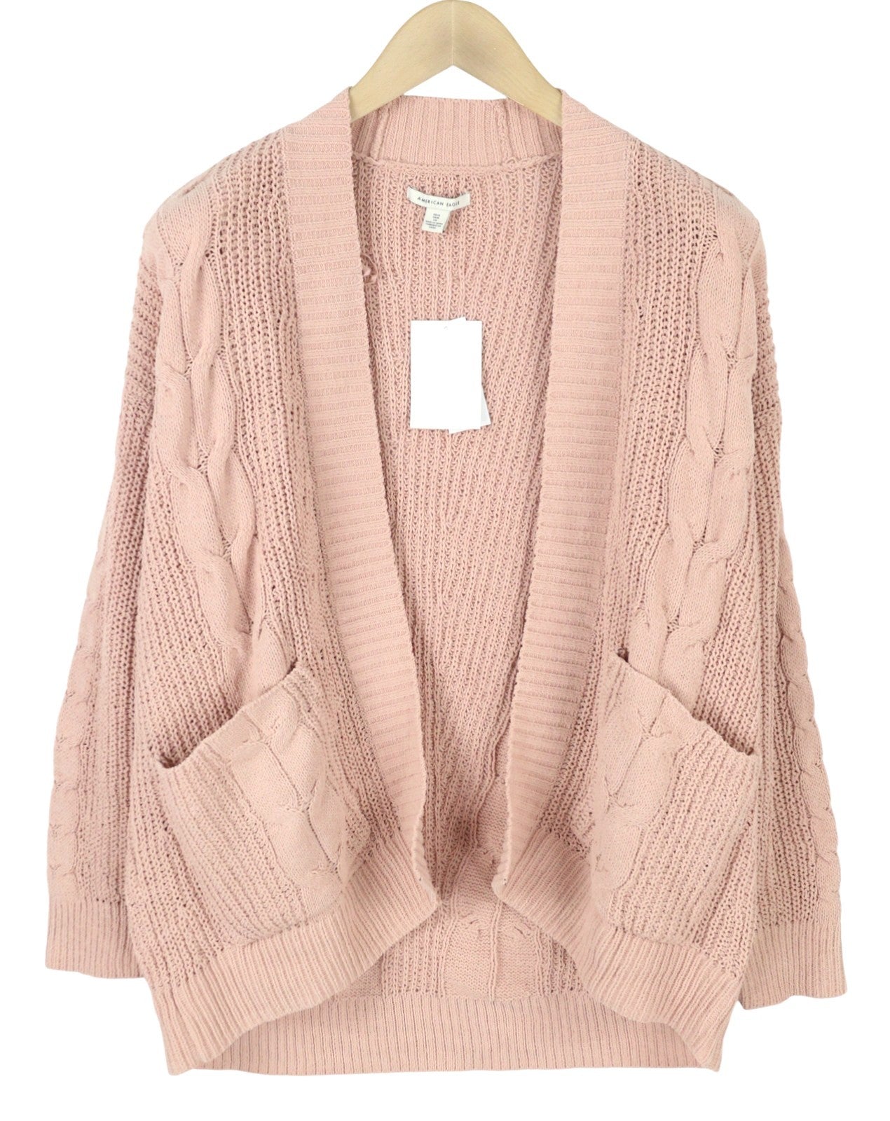 American Eagle Outfitters Dames Jumperroze kabelgebreid oversized vest