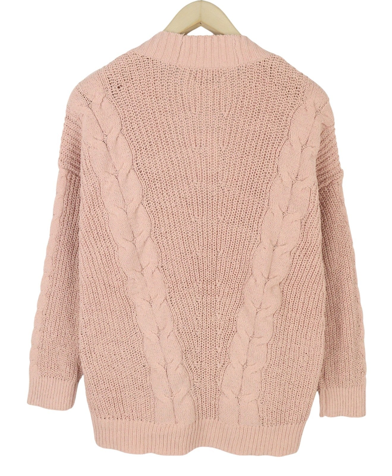 American Eagle Outfitters Dames Jumperroze kabelgebreid oversized vest