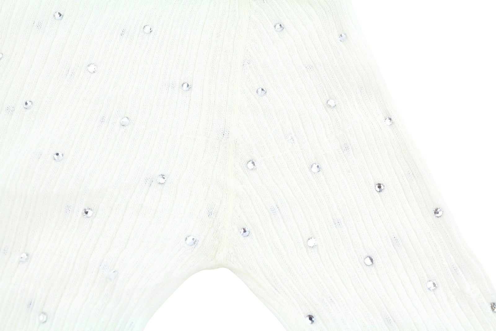 Sandro Dame Bluse 0white Sheer Transparent Rhinestones Langærmet