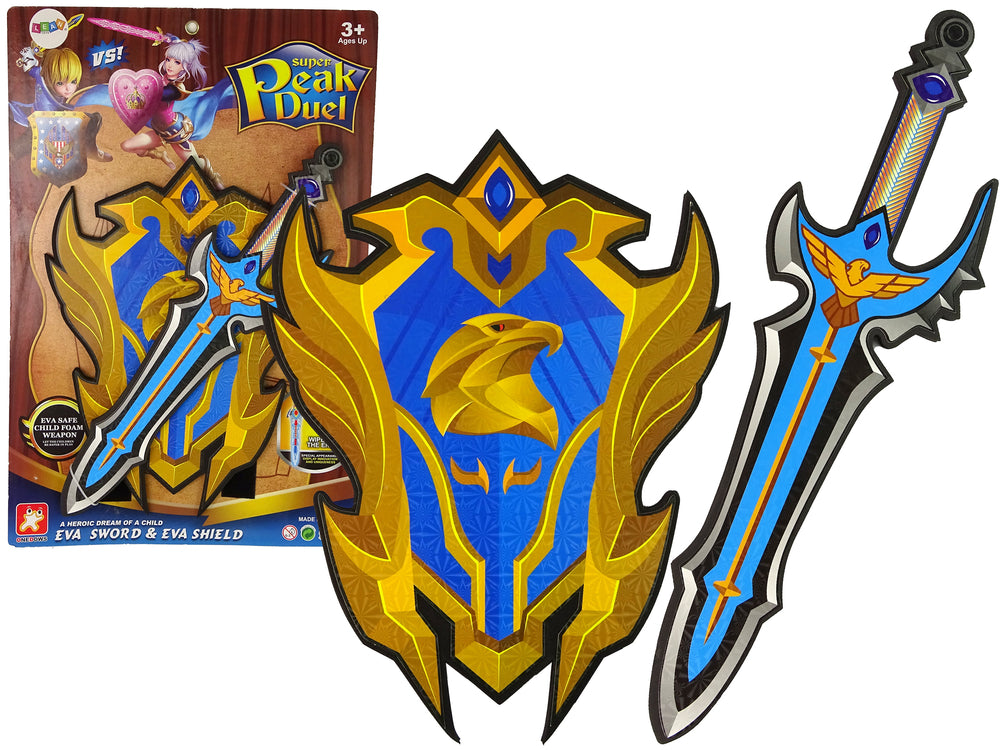 Blue Warrior Sword Shield Set From Eva Foam.