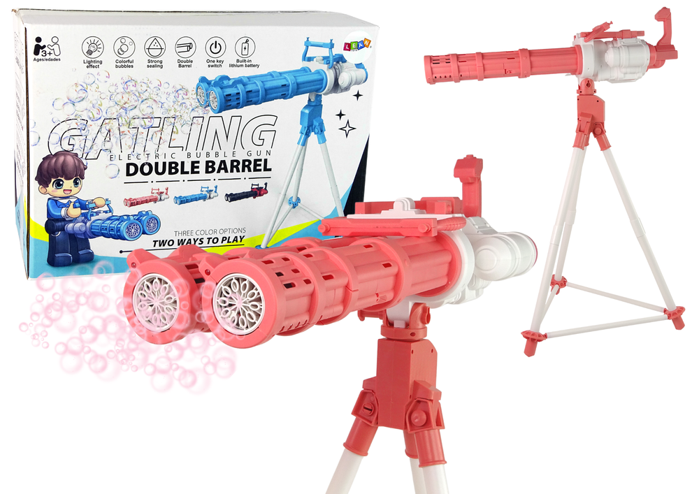 Pistol On A Tripod Pink Soap Bubbles