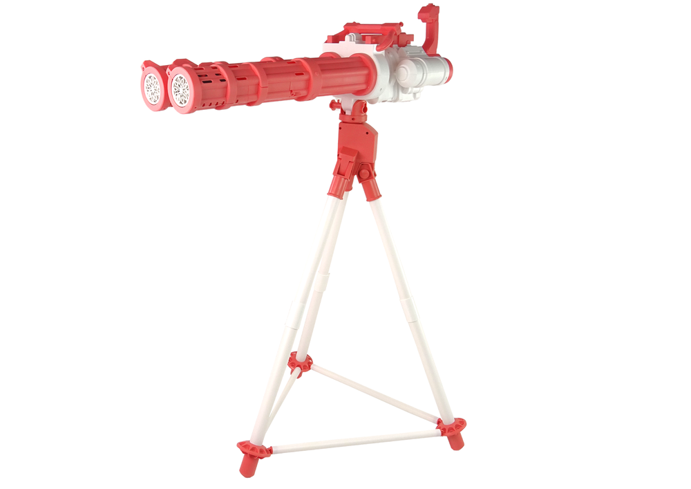 Pistol On A Tripod Pink Soap Bubbles