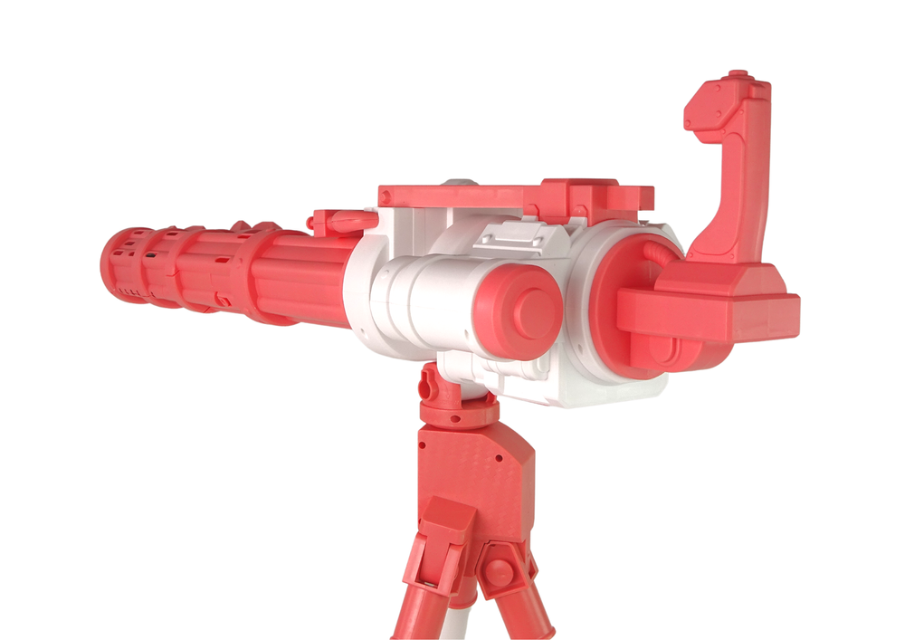 Pistol On A Tripod Pink Soap Bubbles