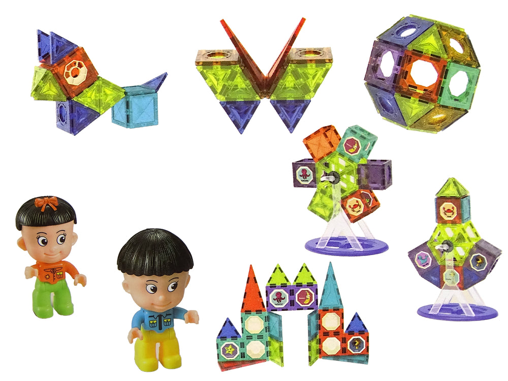 Magnetic Bricks 3d Devil's Mill Carousel 71 Pieces
