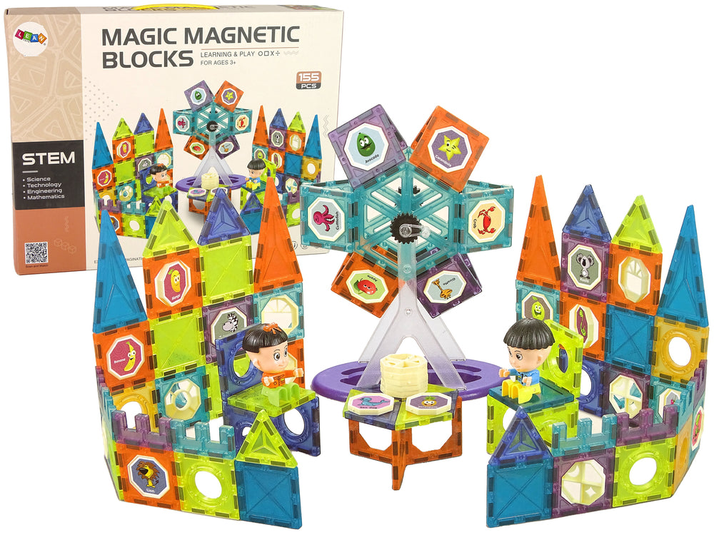 3D magnetické stavebné bloky ruské koleso 155 kusov