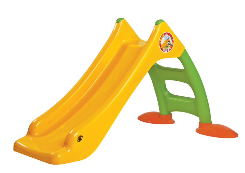 Toboggan de jardin pour enfants échelle 3 marches jaune 130cm 424