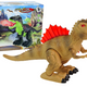 Dinosaur Breathes Fire Steam Lights Battery Pack Brown