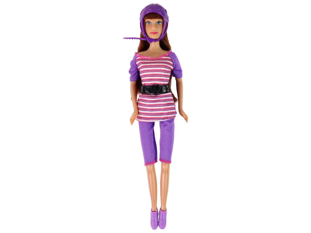 Conjunto de bonecas Lucy Capacetes de skate scooter roxos