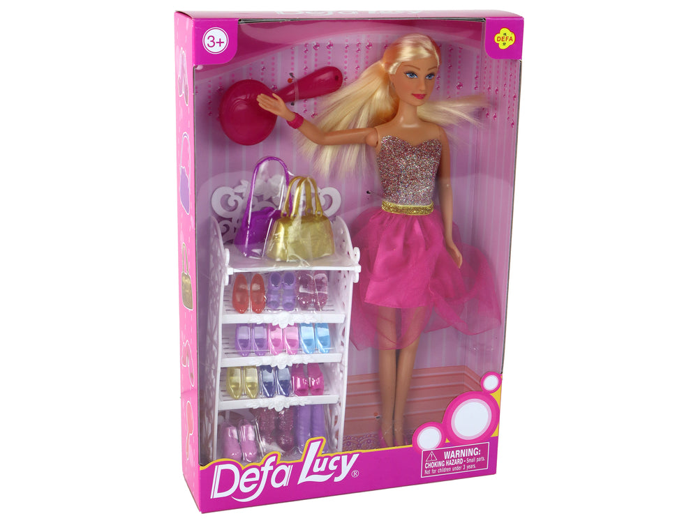 Lucy Doll Pink Glitter Dress Shoes Set