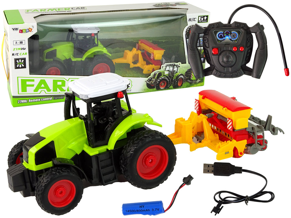Agricultural Vehicle Tractor With Baler R/c 1:16 Green