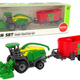 Harvester With Trailer Agricultural Machine Green Red