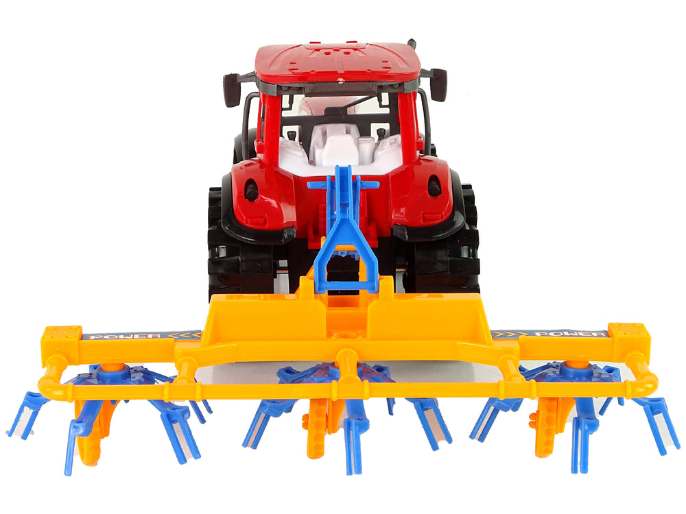 Red Tractor With Rake Friction Drive