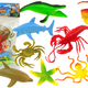 Set Of Ocean Sea Animal Figures 9 Pcs.