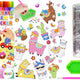 Llamas Animals Mosaic Diamond Embroidery Sticker Set