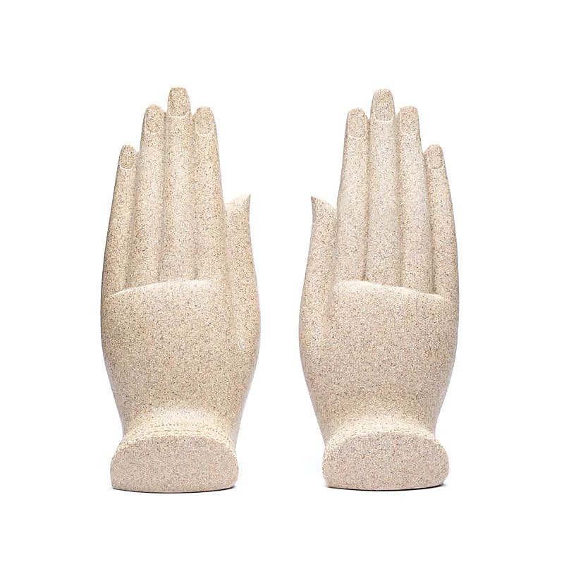 Namaste Mudra Hands With Buddhas Sand Color - 11x21cm