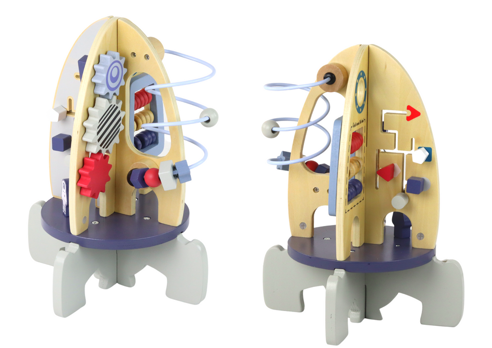 Wooden Racket Educational Beads Gears