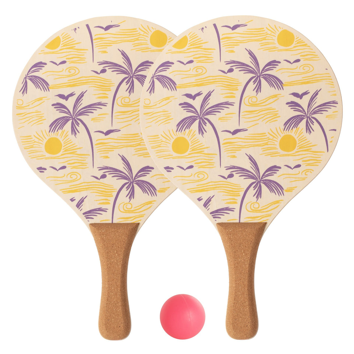 Set Raqueta Playa Softee Palm Madera Con Pelota