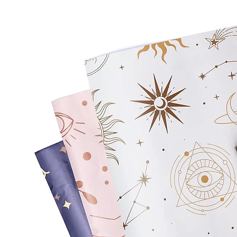 Presentpapper Astrologi 3 ark - 50x90cm Set med 4 st