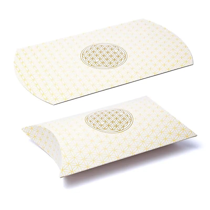 Scatola Cuscino L Oro Bianco Fiore Della Vita - 23,5x20,3cm Confezione Da 10 Pz