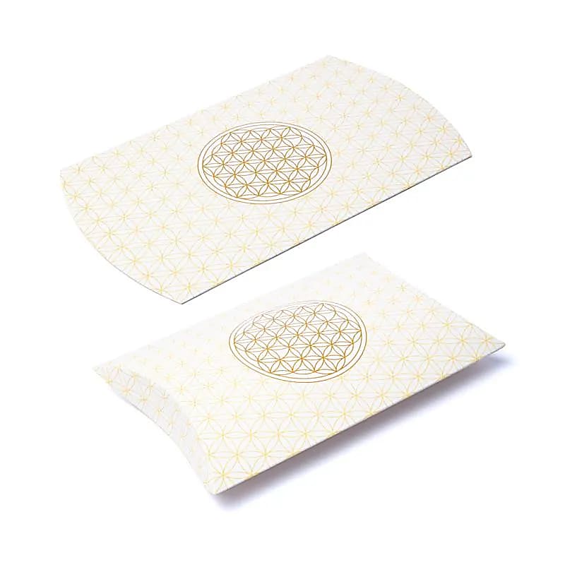 Bosca Pillow M White Gold Bláth na Beatha - Pacáiste 20x16.5cm As 10 ríomhaire