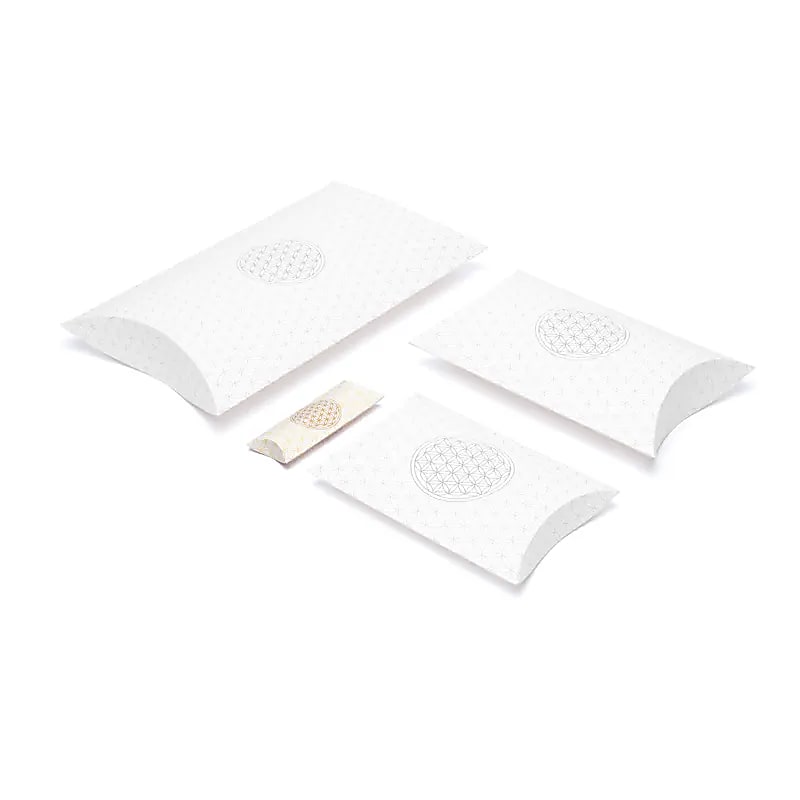 Kuddlåda S Vitguld Flower Of Life - 12x6cm Paket med 20 st