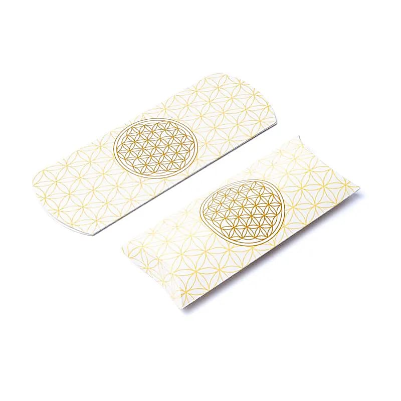 Kuddlåda S Vitguld Flower Of Life - 12x6cm Paket med 20 st