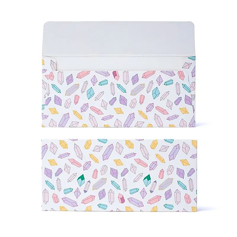 Envelope para cartão presente diamantes multicoloridos - 19x9cm pacote de 10 unidades