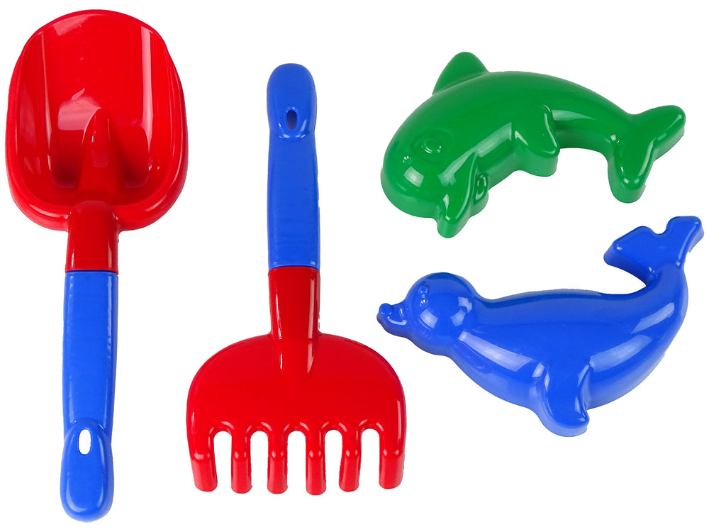 Sand Accessories 4 Piece Sand Set Shovel Rake Moulds