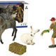 Animal Figurine Set Horse Grey Hare Farmer