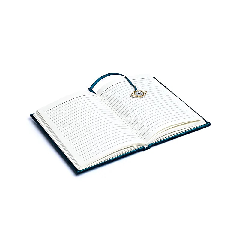 Notebook Velvet Petrol With Tarot Eye - 20x15 Cm
