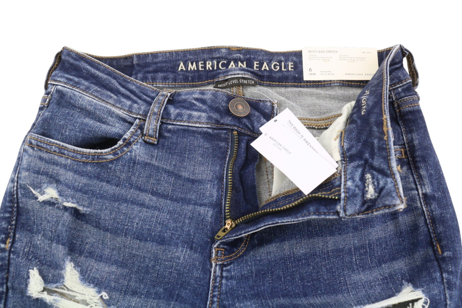 American Eagle Outfitters Jegging Women Jeansblue Distress Ripped Skinny