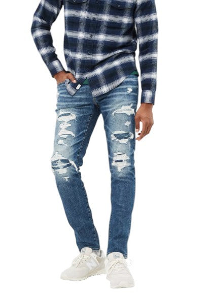American Eagle Outfitters Airflex+temp Tech Men Jeansdistress Skinny