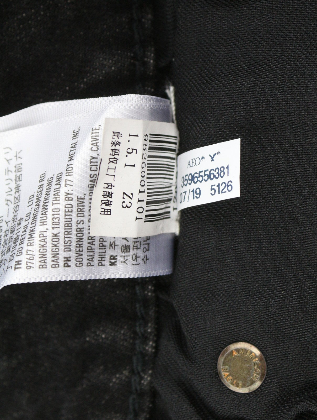 American Eagle Outfitters Skinny Black Wash Men Jeanslogo All-over